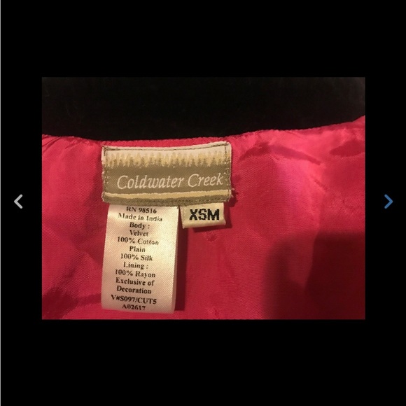 Coldwater Creek Velvet Silk Embroidered Shirt XS - Picture 5 of 7